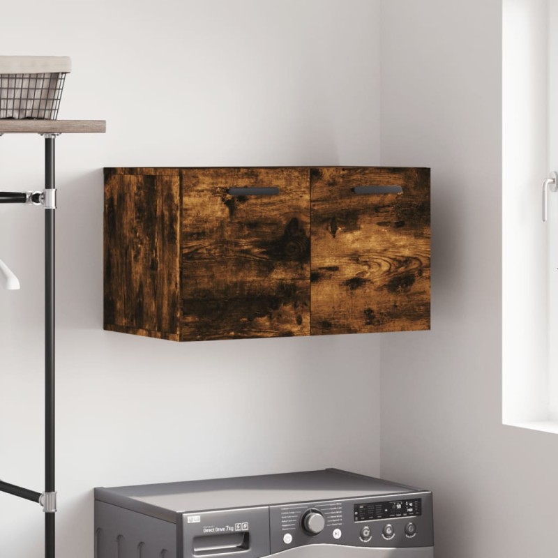 vidaXL Armario de pared madera ingeniería roble ahumado 60x36,5x35 cm vidaXL Armario de pared madera ingeniería roble ahumado 60x36,5x35 cm