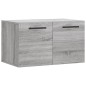 vidaXL Armario de pared madera de ingeniería gris Sonoma 60x36,5x35 cm