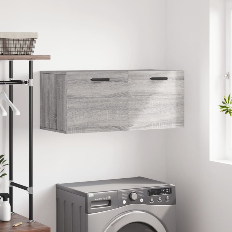vidaXL Armario de pared madera de ingeniería gris Sonoma 80x36,5x35 cm vidaXL Armario de pared madera de ingeniería gris Sonoma 80x36,5x35 cm