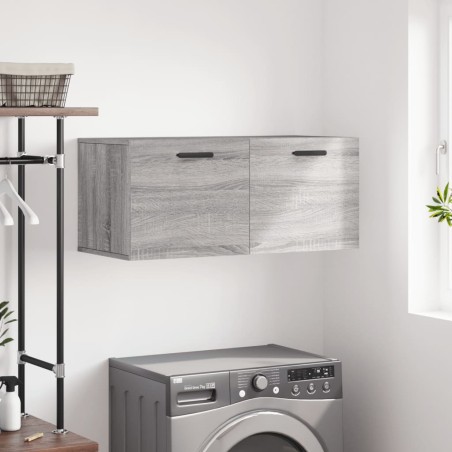 vidaXL Armario de pared madera de ingeniería gris Sonoma 80x36,5x35 cm