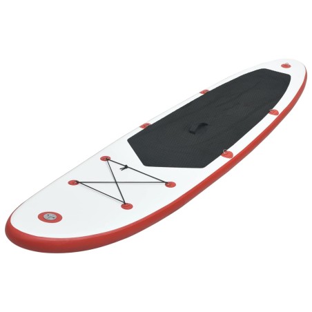 vidaXL Set de paddel surf tabla SUP inflable rojo y blanco 