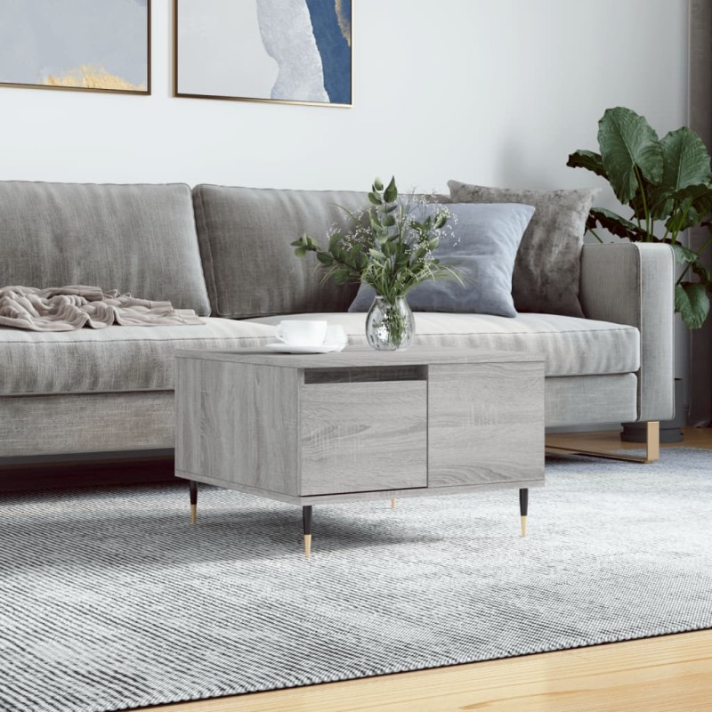 vidaXL Mesa de centro madera contrachapada gris Sonoma 55x55x36,5 cm vidaXL Mesa de centro madera contrachapada gris Sonoma 55x55x36,5 cm