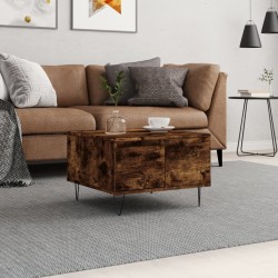 vidaXL Mesa de centro madera contrachapada roble ahumado 55x55x36,5 cm
