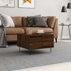 vidaXL Mesa de centro madera contrachapada roble marrón 55x55x36,5 cm