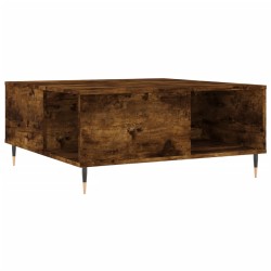 vidaXL Mesa de centro madera contrachapada roble ahumado 80x80x36,5 cm