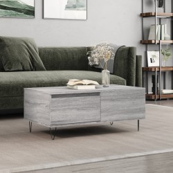 vidaXL Mesa de centro madera contrachapada gris Sonoma 90x50x36,5 cm