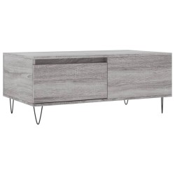 vidaXL Mesa de centro madera contrachapada gris Sonoma 90x50x36,5 cm