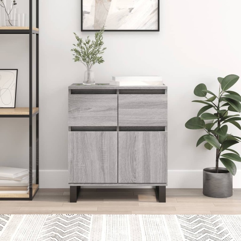vidaXL Aparador de madera contrachapada gris Sonoma 60x35x70 cm vidaXL Aparador de madera contrachapada gris Sonoma 60x35x70 cm