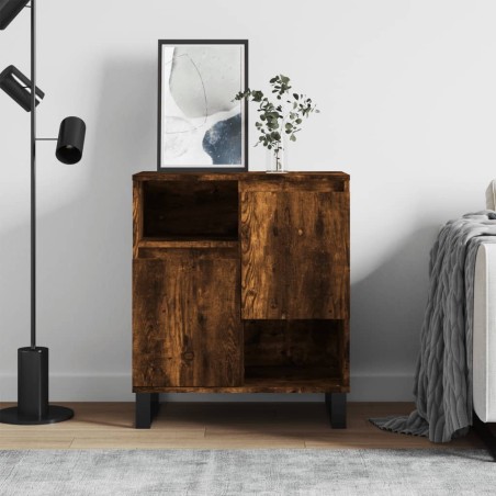 vidaXL Aparador madera contrachapada color roble ahumado 60x35x70 cm