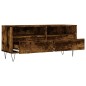 vidaXL Mueble de TV madera contrachapada roble ahumado 100x34,5x44,5cm vidaXL Mueble de TV madera contrachapada roble ahumado 100x34,5x44,5cm