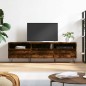 vidaXL Mueble de TV madera contrachapada roble ahumado 150x30x44,5 cm vidaXL Mueble de TV madera contrachapada roble ahumado 150x30x44,5 cm