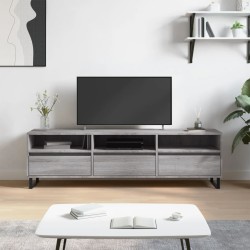 vidaXL Mueble para TV madera contrachapada gris Sonoma 150x30x44,5 cm