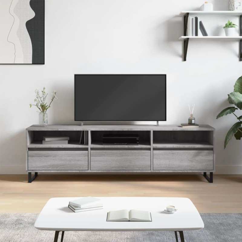 vidaXL Mueble para TV madera contrachapada gris Sonoma 150x30x44,5 cm vidaXL Mueble para TV madera contrachapada gris Sonoma 150x30x44,5 cm