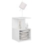vidaXL Mesita de noche madera contrachapada blanco brillo 35x35x55 cm vidaXL Mesita de noche madera contrachapada blanco brillo 35x35x55 cm