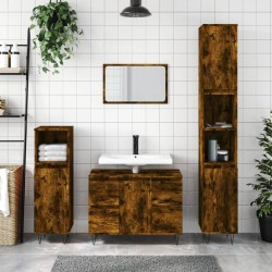 vidaXL Mueble de baño madera de ingeniería roble ahumado 80x33x60 cm