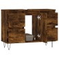 vidaXL Mueble de baño madera de ingeniería roble ahumado 80x33x60 cm vidaXL Mueble de baño madera de ingeniería roble ahumado 80x33x60 cm