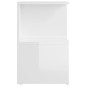 vidaXL Mesita de noche madera contrachapada blanco brillo 35x35x55 cm vidaXL Mesita de noche madera contrachapada blanco brillo 35x35x55 cm
