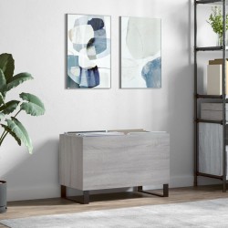 vidaXL Mueble discos madera contrachapada gris sonoma 74,5x38x48 cm