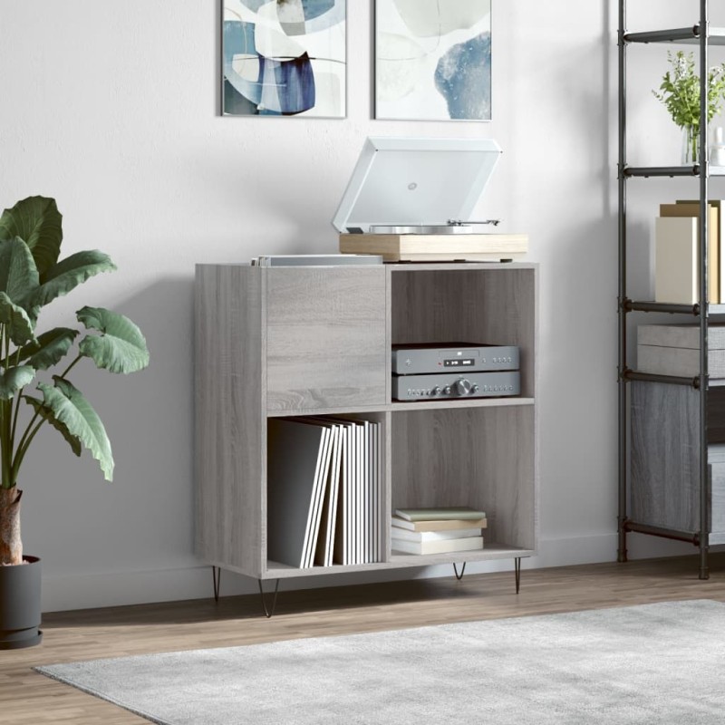 vidaXL Mueble discos madera contrachapada gris Sonoma 84,5x38x89 cm vidaXL Mueble discos madera contrachapada gris Sonoma 84,5x38x89 cm