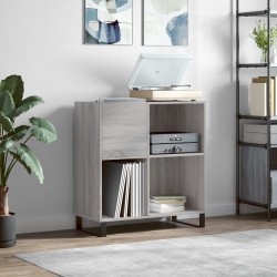 vidaXL Mueble discos madera contrachapada gris Sonoma 84,5x38x89 cm
