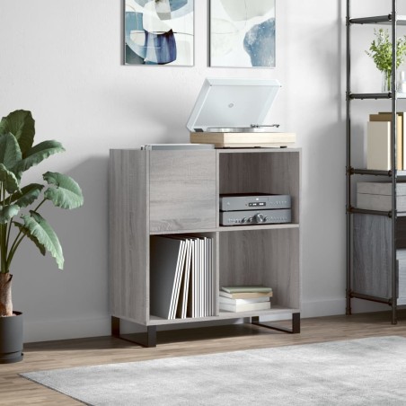 vidaXL Mueble discos madera contrachapada gris Sonoma 84,5x38x89 cm