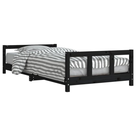 vidaXL Estructura de cama para niños madera de pino negro 90x190 cm