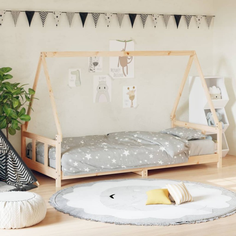 vidaXL Estructura de cama infantil madera maciza de pino 90x190 cm vidaXL Estructura de cama infantil madera maciza de pino 90x190 cm