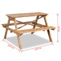 vidaXL Mesa de picnic de bambú 120x120x78 cm vidaXL Mesa de picnic de bambú 120x120x78 cm
