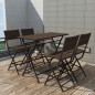 vidaXL Set comedor de jardín plegable 5 pzas poli ratán y acero marrón vidaXL Set comedor de jardín plegable 5 pzas poli ratán y acero marrón