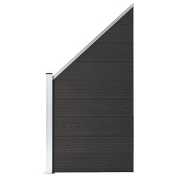 vidaXL Panel de valla WPC negro 95x(105-180) cm