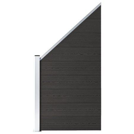 vidaXL Panel de valla WPC negro 95x(105-180) cm