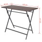 vidaXL Set comedor de jardín plegable 5 pzas poli ratán y acero marrón vidaXL Set comedor de jardín plegable 5 pzas poli ratán y acero marrón
