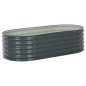 vidaXL Arriate de acero galvanizado gris 160x80x44 cm