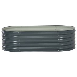 vidaXL Arriate de acero galvanizado gris 160x80x44 cm