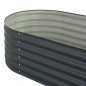 vidaXL Arriate de acero galvanizado gris 160x80x44 cm