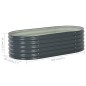 vidaXL Arriate de acero galvanizado gris 160x80x44 cm