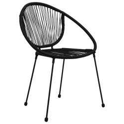 vidaXL Sillas de jardín 2 unidades ratán de PVC negro