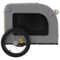 vidaXL Remolque de bicicleta mascotas hierro tela Oxford amarillo gris