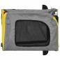 vidaXL Remolque de bicicleta mascotas hierro tela Oxford amarillo gris