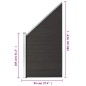 vidaXL Panel de valla WPC negro 95x(105-180) cm vidaXL Panel de valla WPC negro 95x(105-180) cm