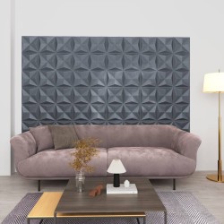 vidaXL Paneles de pared 3D 48 unidades 50x50 cm gris origami 12 m²