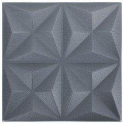vidaXL Paneles de pared 3D 48 unidades 50x50 cm gris origami 12 m²