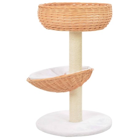 vidaXL Rascador para gatos con poste de sisal madera natural de sauce