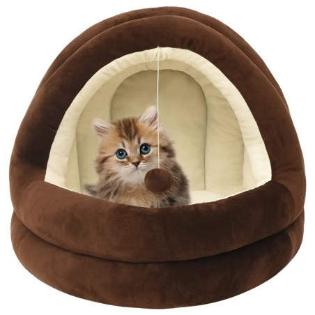 vidaXL Cama para gatos color marrón y crema 40x40x35 cm