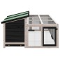 vidaXL Conejera de madera maciza de pino gris 144x123x67,5 cm vidaXL Conejera de madera maciza de pino gris 144x123x67,5 cm
