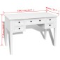vidaXL Escritorio con 5 cajones blanco vidaXL Escritorio con 5 cajones blanco