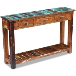 vidaXL Mesa consola madera maciza reciclada 120x30x76 cm