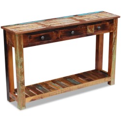 vidaXL Mesa consola madera maciza reciclada 120x30x76 cm