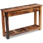 vidaXL Mesa consola madera maciza reciclada 120x30x76 cm