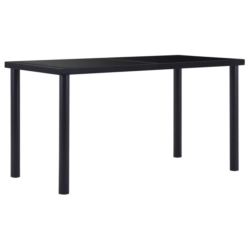 vidaXL Mesa de comedor de vidrio templado negro 140x70x75 cm vidaXL Mesa de comedor de vidrio templado negro 140x70x75 cm